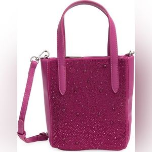 Betsey Johnson Fushia Embellished Small Crossbody Bag $88 NWT